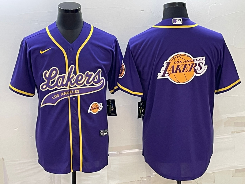 Nike 2023 Men Los Angeles Lakers Blank purple NBA Jersey style 14